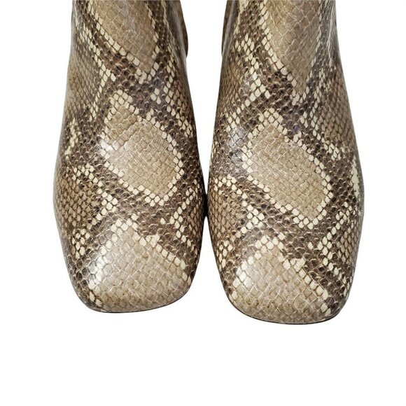 Sam Edelman Boots Womens 7 Brown Daruby Embossed Ankle Booties Block Heels - Picture 3 of 9